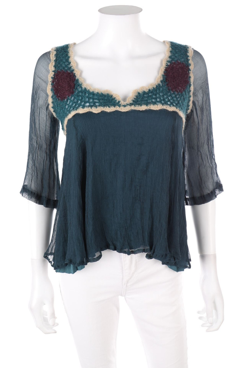 maje - Bluse aus Seide mit Mohair - D 36