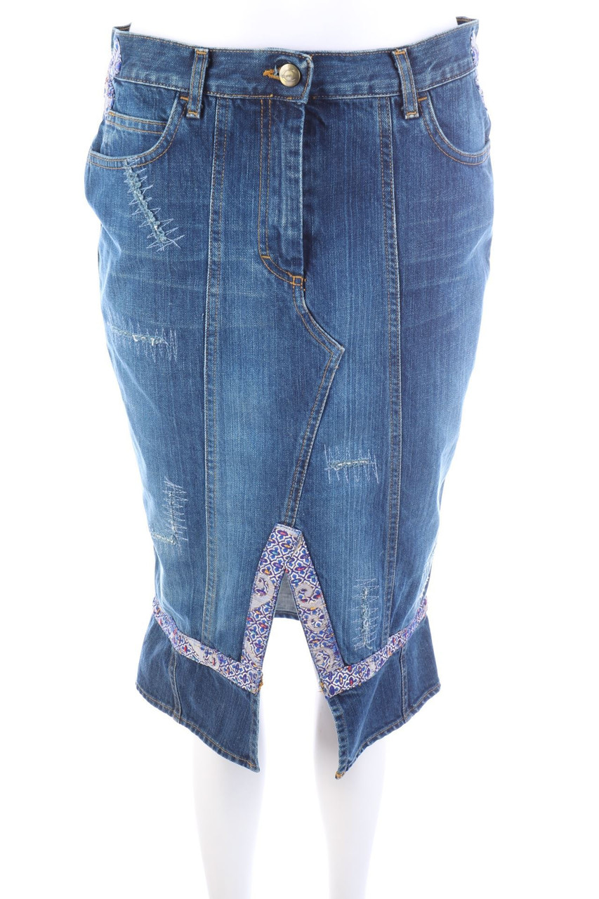 Just cavalli - Jeansrock aus Baumwolle im Destroyed Look - D 38