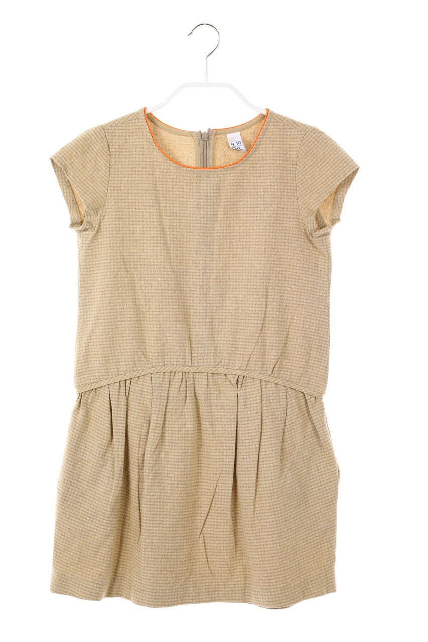 ZARA - Karo-Kurzarm-Kleid mit Wolle mit Raffungen - 140