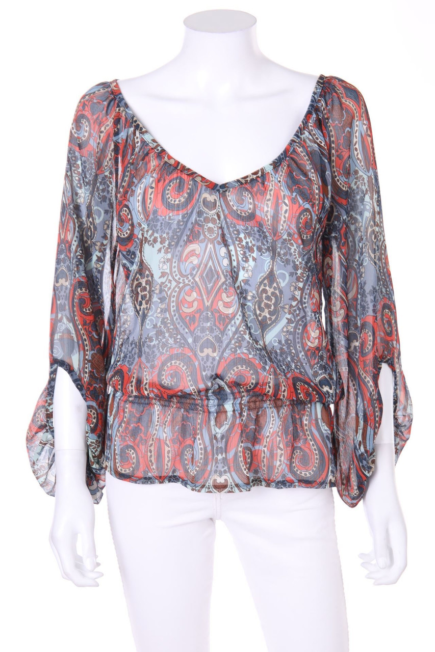 Ohne Label - Muster-Longsleeve-Shirt im Boho-Stil - S