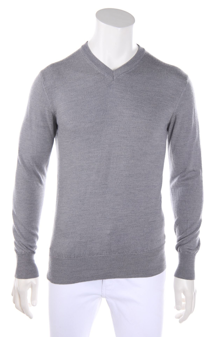 HUGO HUGO BOSS - Schurwoll-Pullover mit V-Neck - M