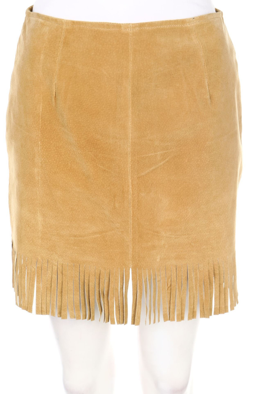 MODERN CLASSICS - Echt-Leder-Rock mit Fransen - D 38