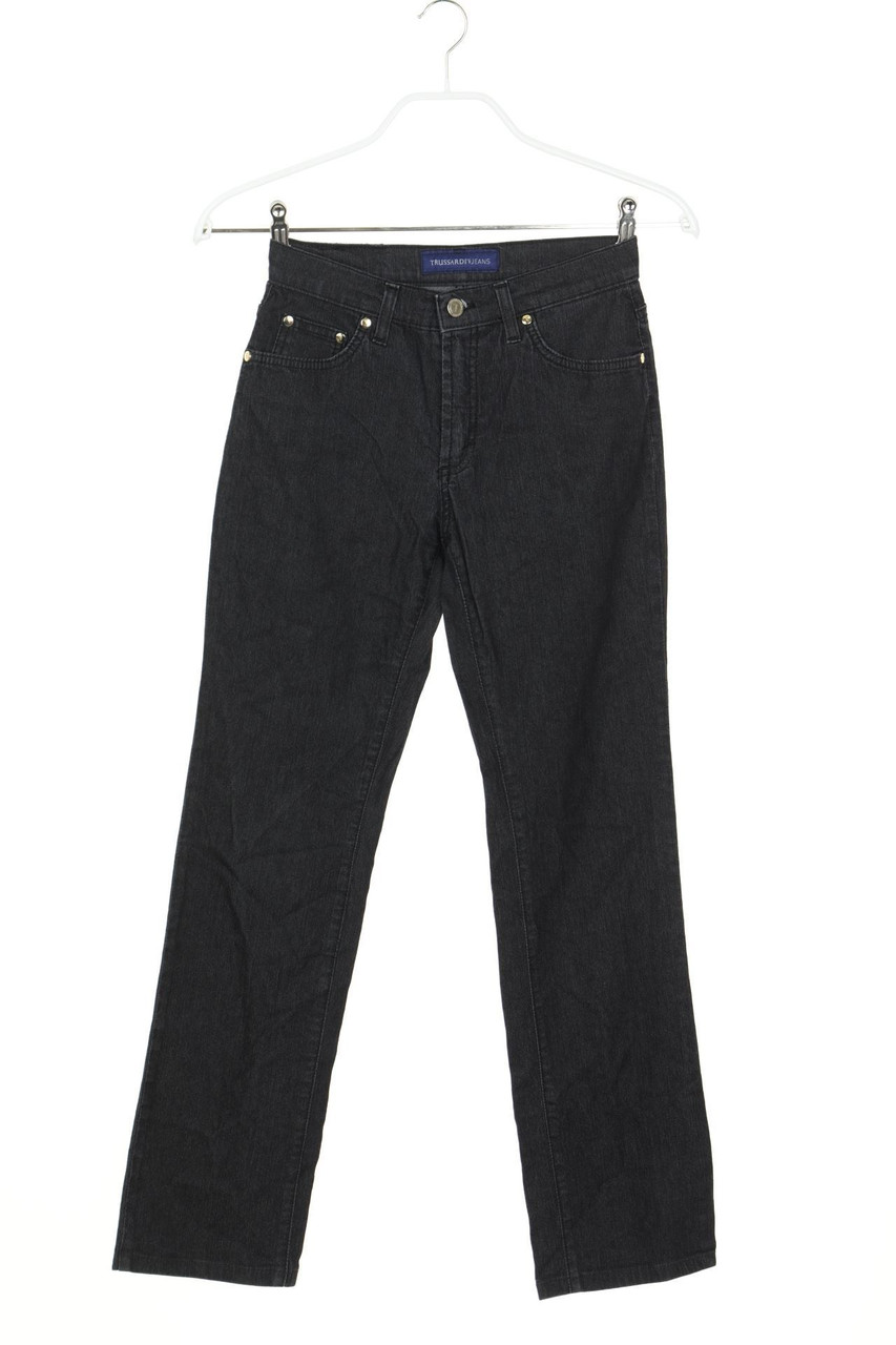 TRUSSARDI JEANS - Straight Cut Jeans mit aufgesetzten Taschen mit Logo-Print - W25