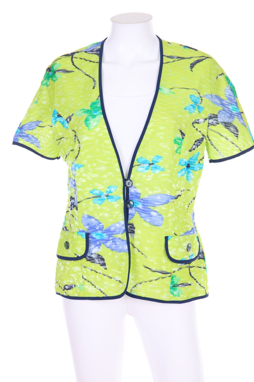 Liolà - Kurzarm-Blazer mit Seide mit floralem Muster - D 38