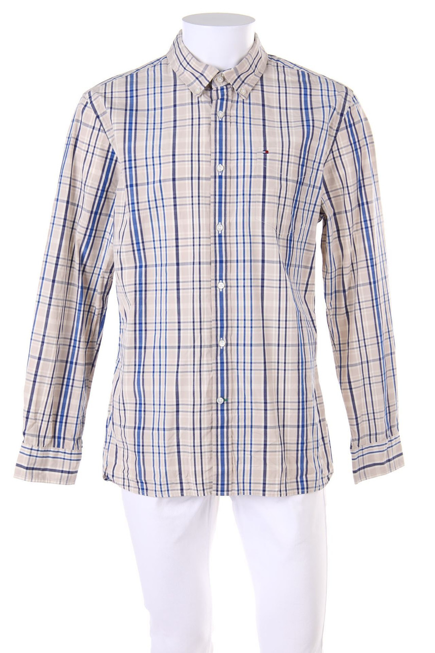 TOMMY HILFIGER - kariertes Button-down-Hemd aus Baumwolle mit Logo-Stickerei - L