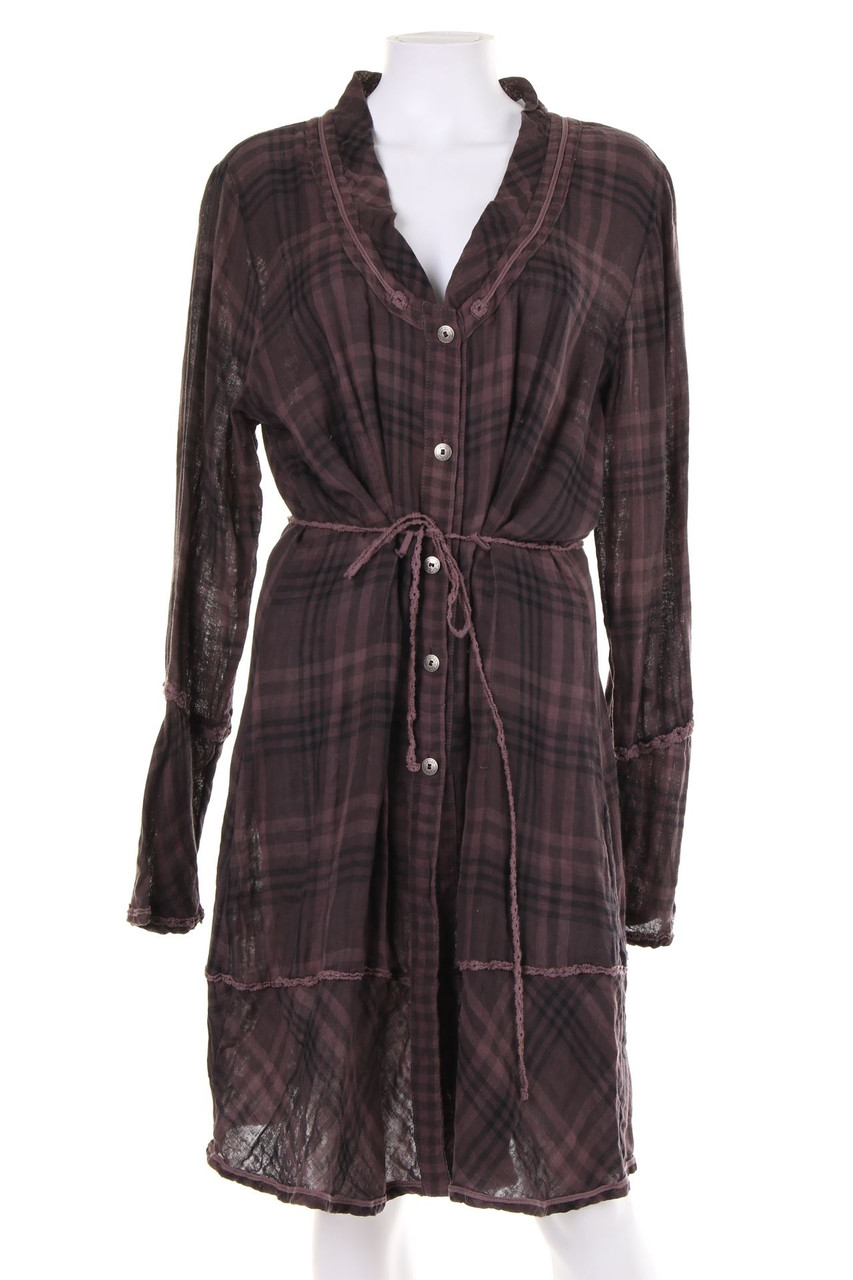 NILE - Long-Bluse aus Baumwolle mit Spitze - XL