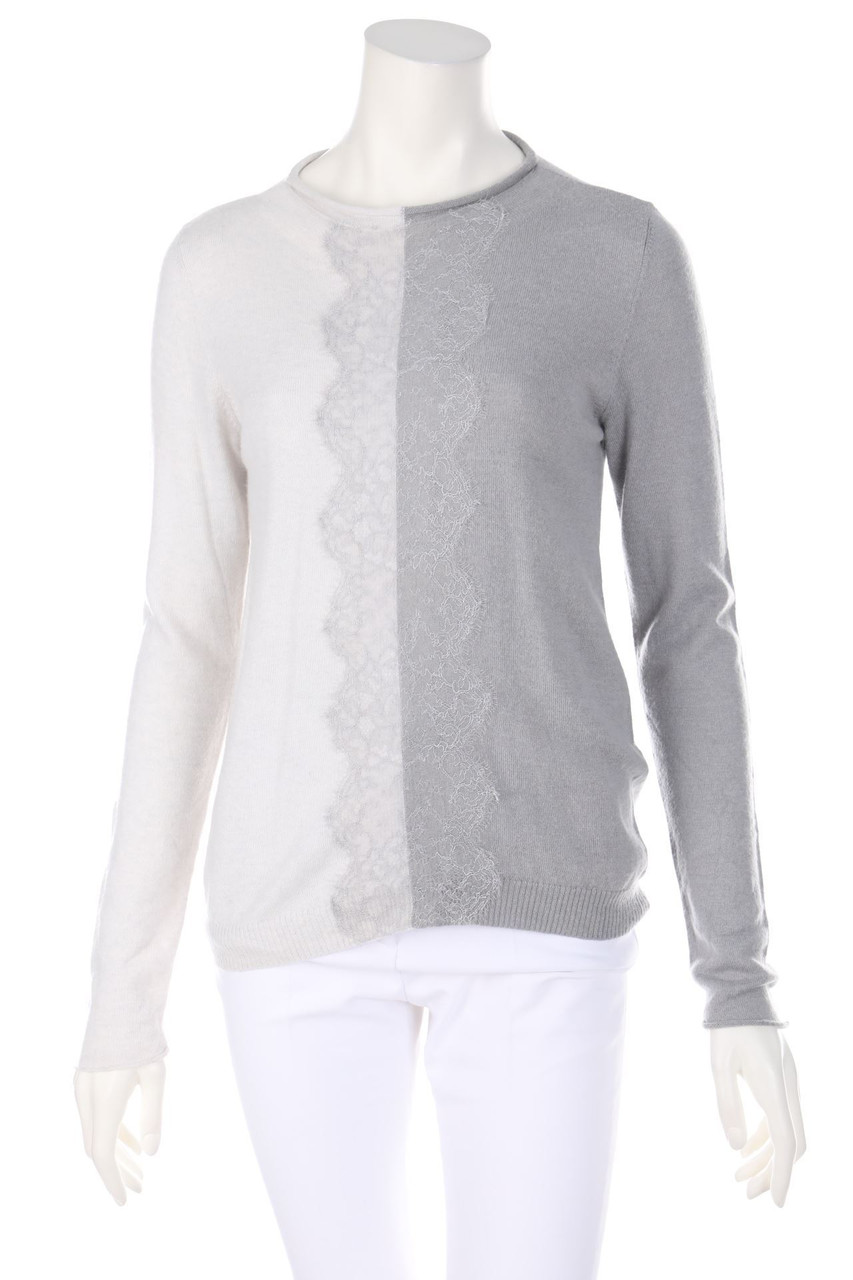 D.EXTERIOR - Strick-Pullover mit Spitze - M