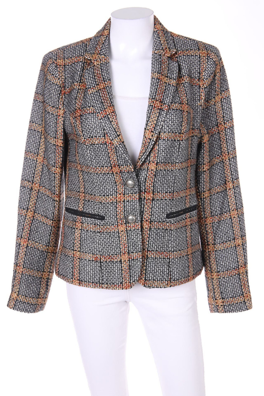 Ohne Label - Karo-Blazer mit Elbow Patches - S