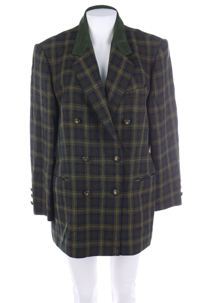 dELMOd City Combi - Brit Style-Blazer aus Schurwolle mit Karo-Muster - D 42