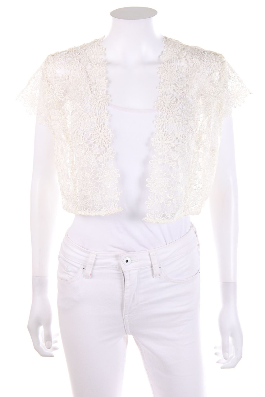 Ohne Label - Spitzen-Baumwoll-Bolero - S