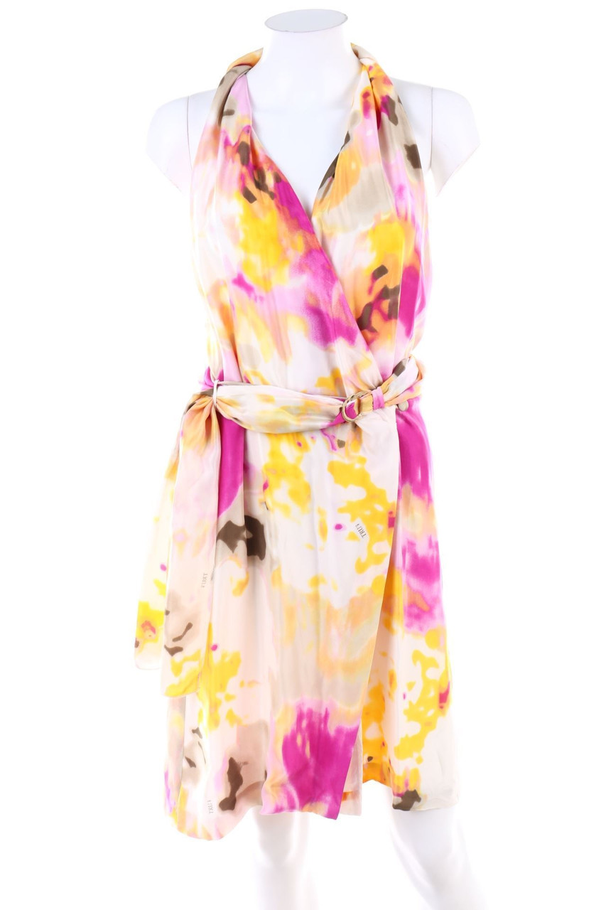 TRU TRUSSARDI - Wickel-Seidenkleid mit Print - D 36