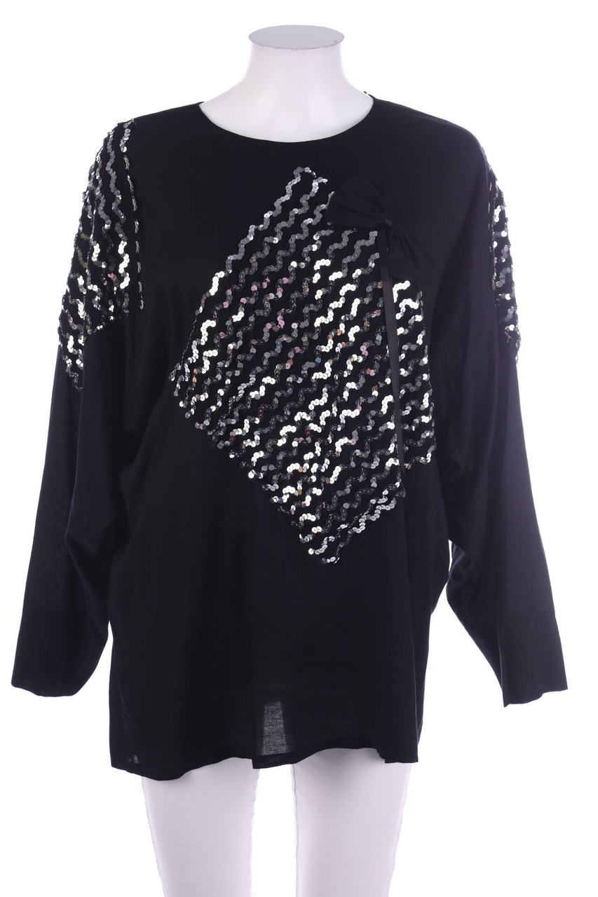 Ohne Label - Bluse mit Pailletten - L
