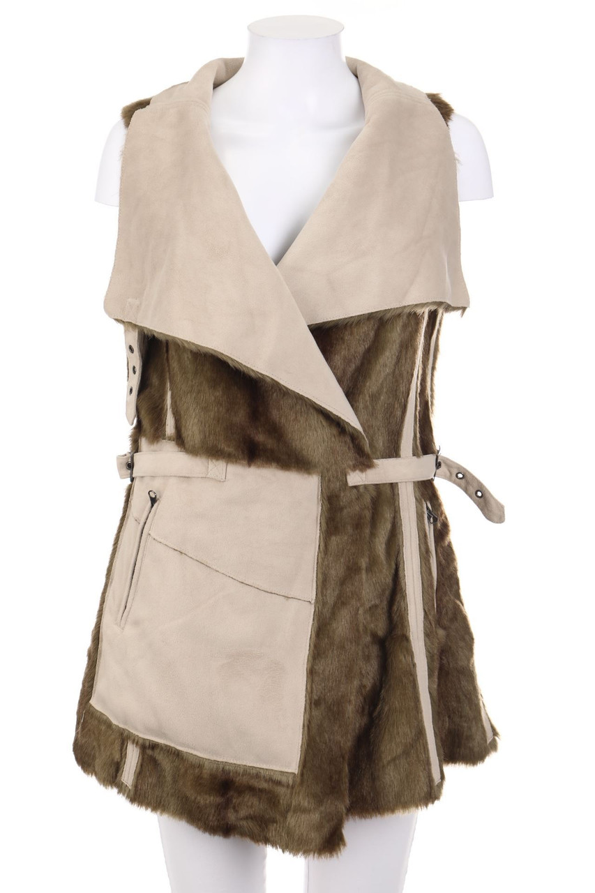 PIANURASTUDIO - Fake Fur-Weste mit Riegeln - D 44