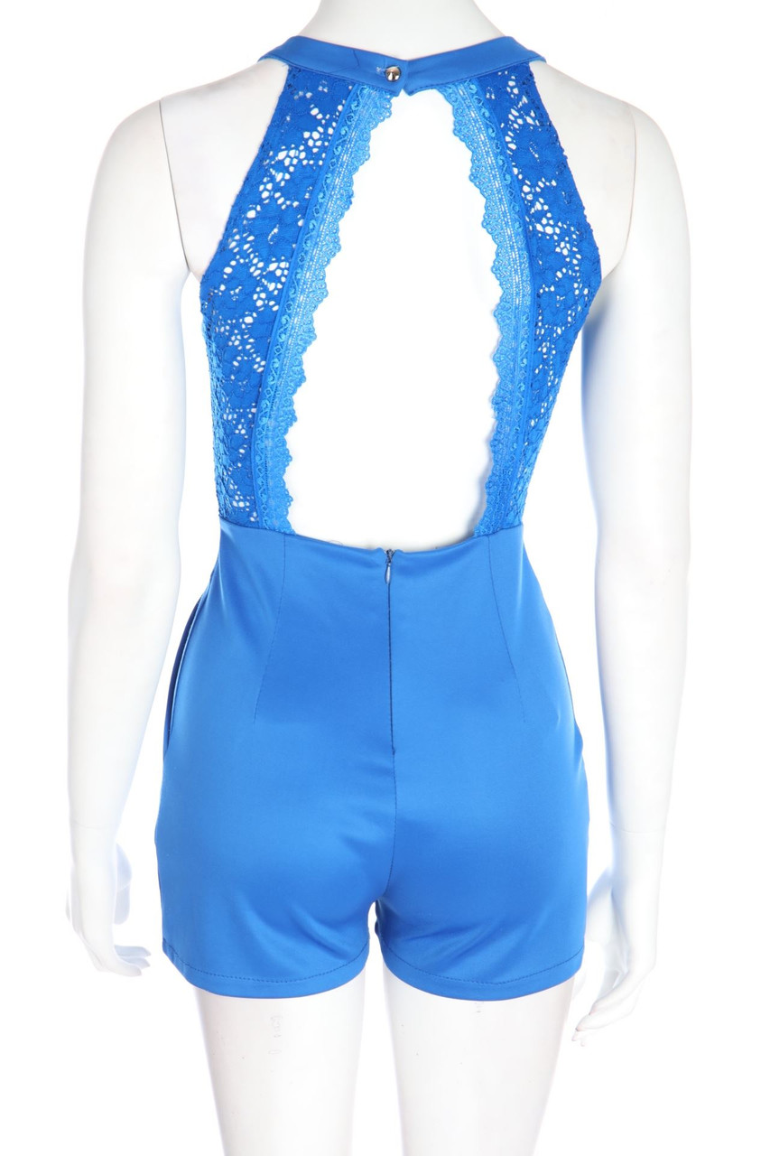 Ohne Label - Playsuit mit Spitzen-Einsatz - S