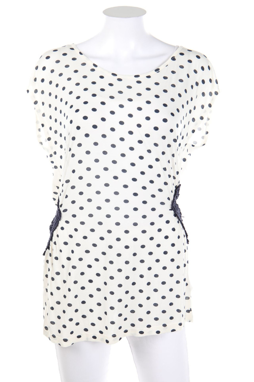 REVIEW - Kleid aus Viskose mit Polka Dots mit Häkelspitze - L