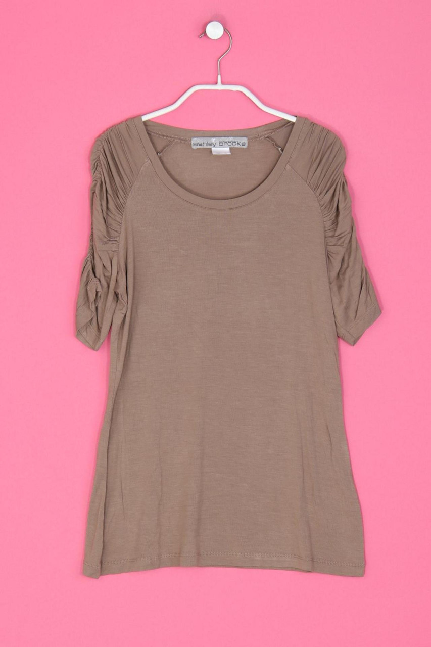 ashley brooke - Shirt mit Viskose mit Raffungen - D 36