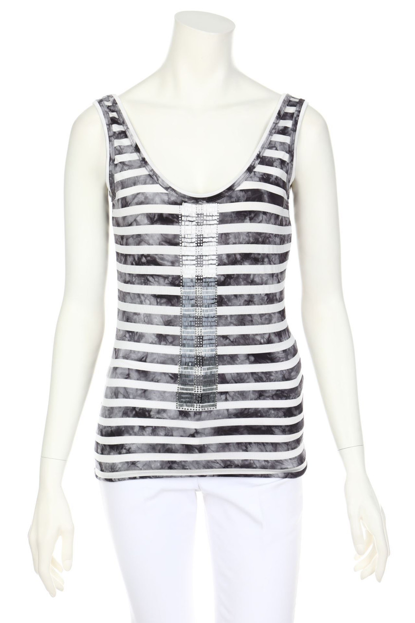 SPORTALM KITZBÜHEL - Streifen-Top mit Schmuckstein-Applikation - D 38