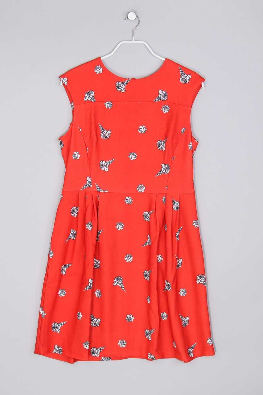 SANDRO FERRONE - Kleid mit floralem Muster mit Falten - D 42