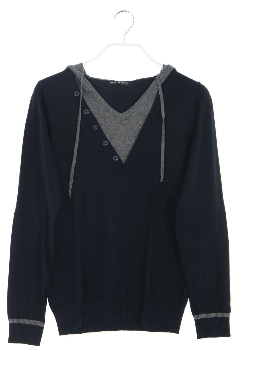 GIOLLI - Pullover im Layer Look mit Kapuze - S