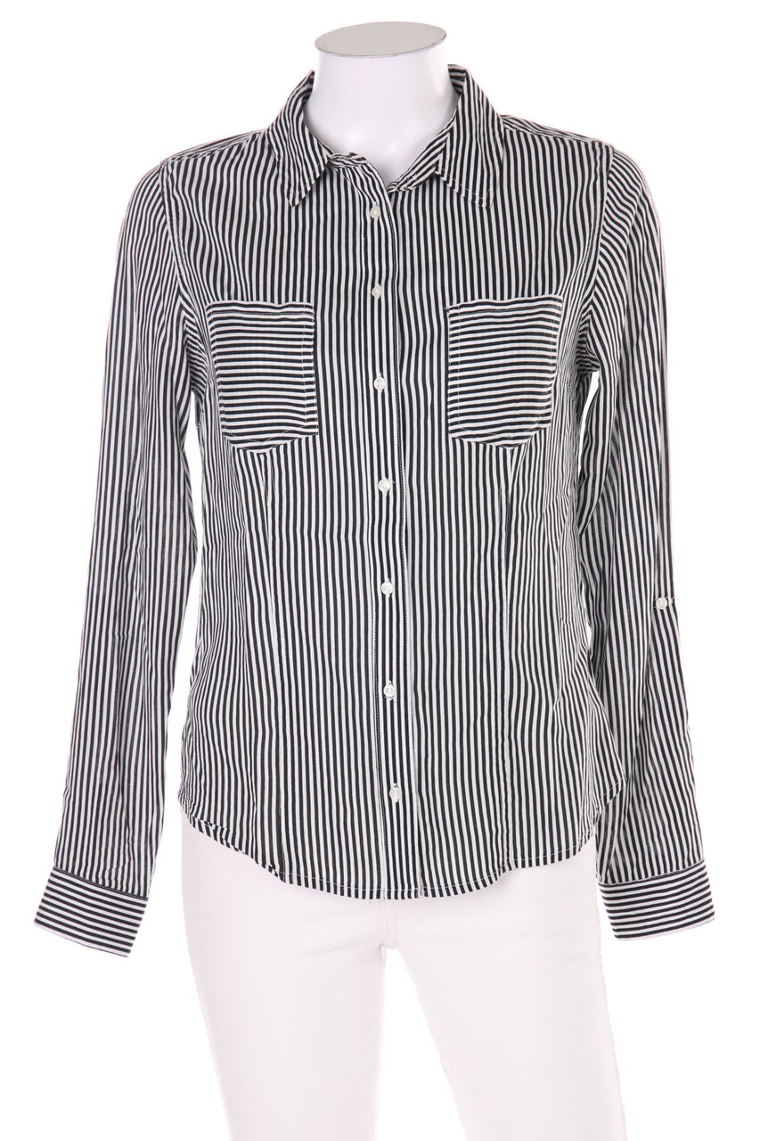 TALLY WEiJL - Two Tone-Hemd-Bluse mit Krempel-Ärmeln - S