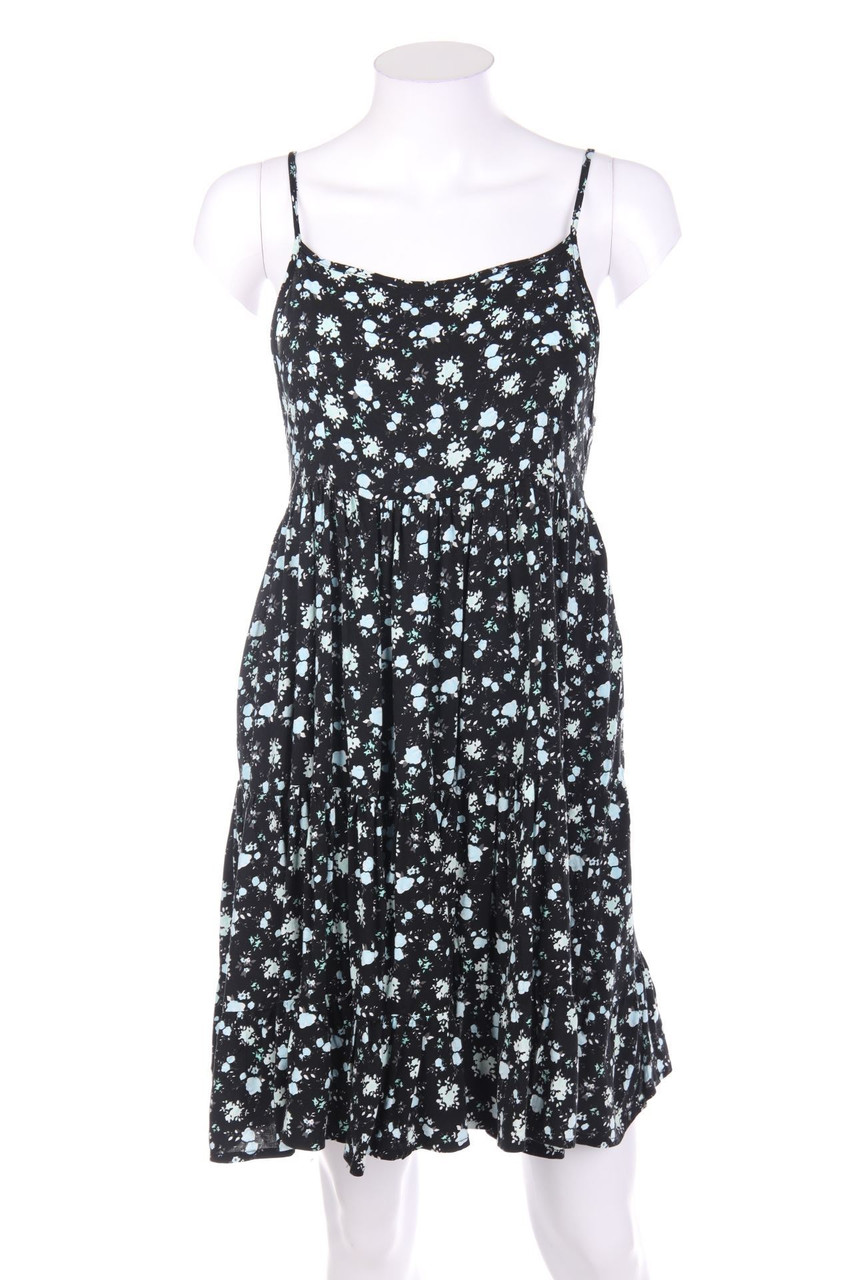 Chicorée - Träger-Kleid aus Viskose mit floralem Muster mit Schnürung - XS