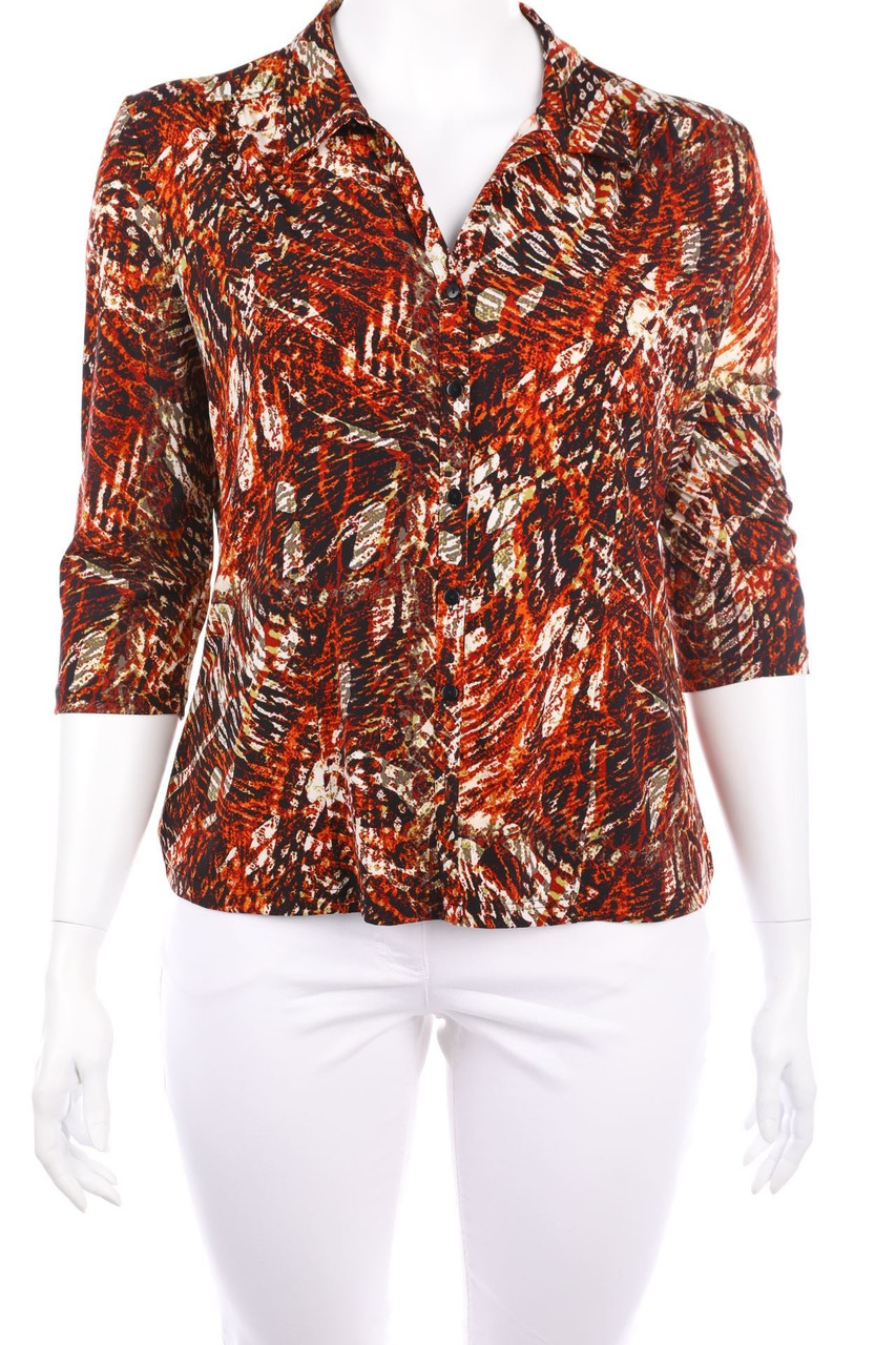 Ohne Label - Stretch-Bluse mit 3/4-Ärmel - D 48