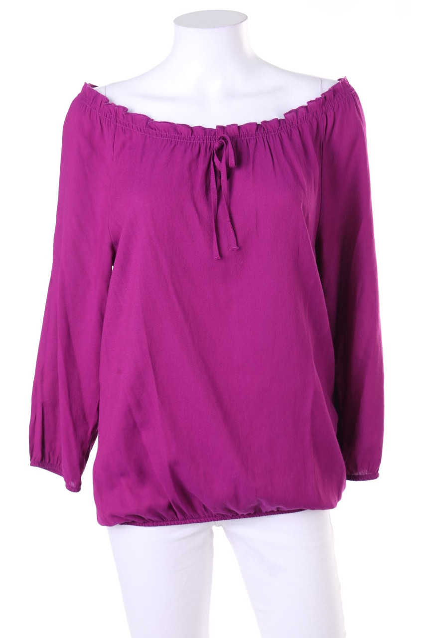 Ohne Label - Carmen-Bluse mit Schleife - S