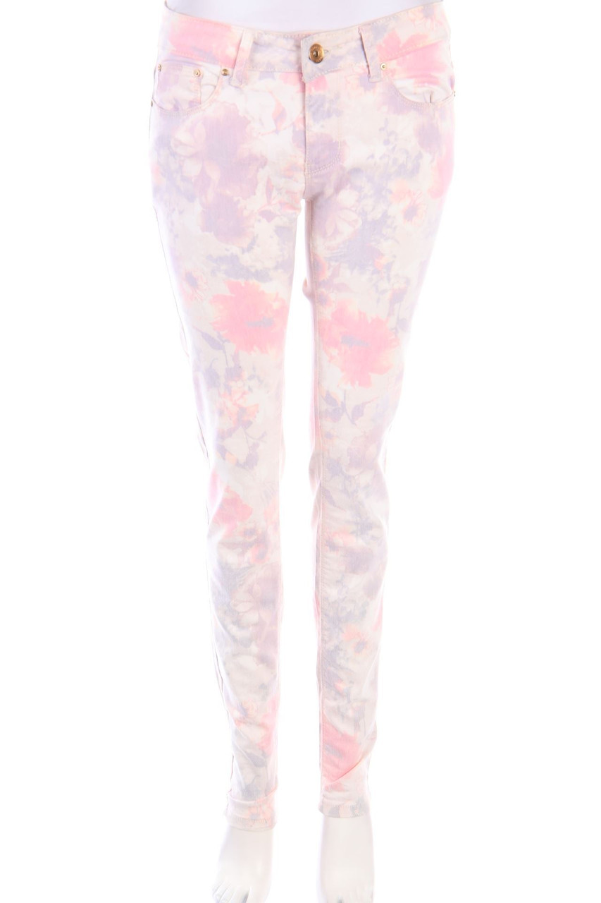 OXXY - Skinny-Jeans mit floralem Muster - L