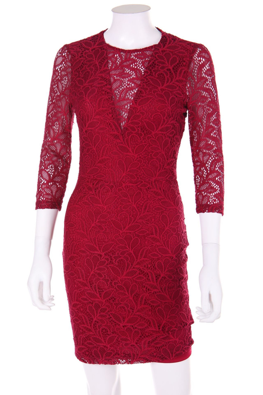 Miss Selfridge - Mini-Spitzen-Kleid aus Spitze mit 3/4-Ärmel - D 38