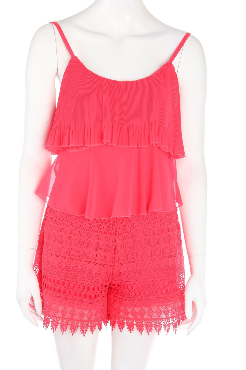 AZARA PARIS - Volants-Playsuit mit Spitze - D 38-40