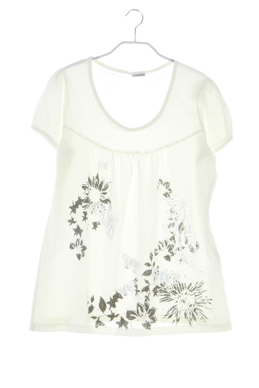 DAMART - Kurzarm-Shirt mit Print mit Raffungen - L