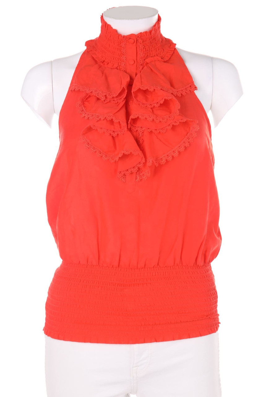 MORGAN - Neckholder-Top mit Seide mit Volants mit Spitze - D 36