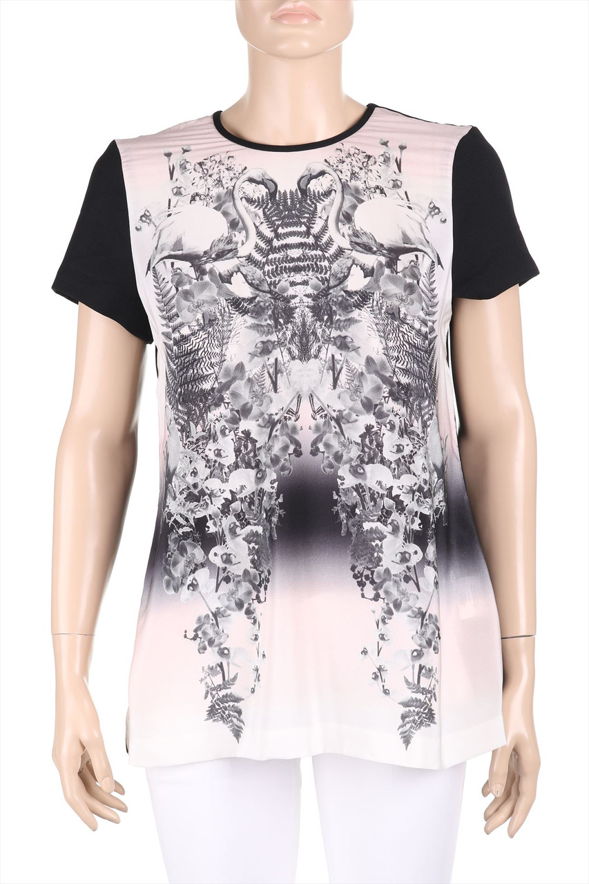 CUE - Kurzarm-Shirt mit Seide - D 36