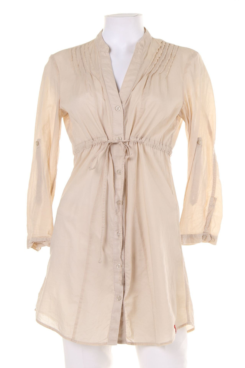 ESPRIT de corp - Hemd-Bluse mit 3/4-Ärmel zum Krempeln mit Biesen mit Tunnelzug - S