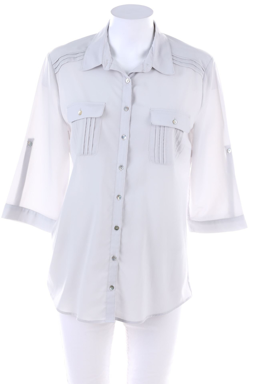 H&M - Hemd-Bluse mit 3/4-Ärmel zum Krempeln mit Biesen - D 40