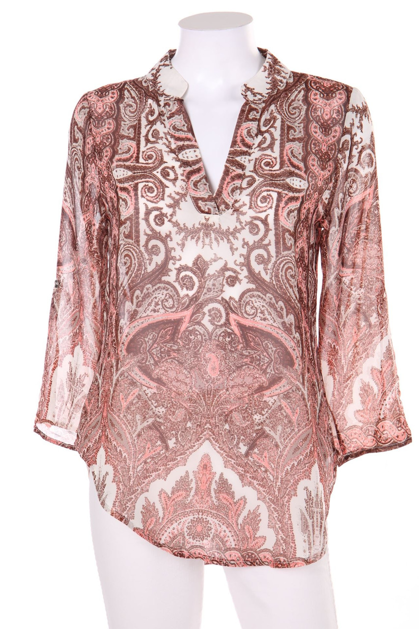 Chicorée - Chiffon-Tunika-Bluse mit Paisley-Print - XS