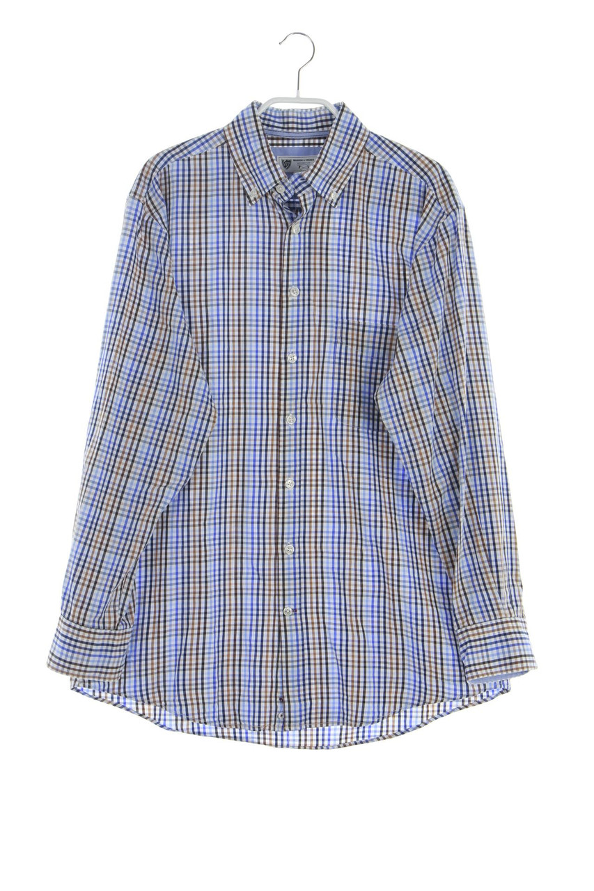 WARREN & PARKER - kariertes Button-down-Hemd aus Baumwolle - L