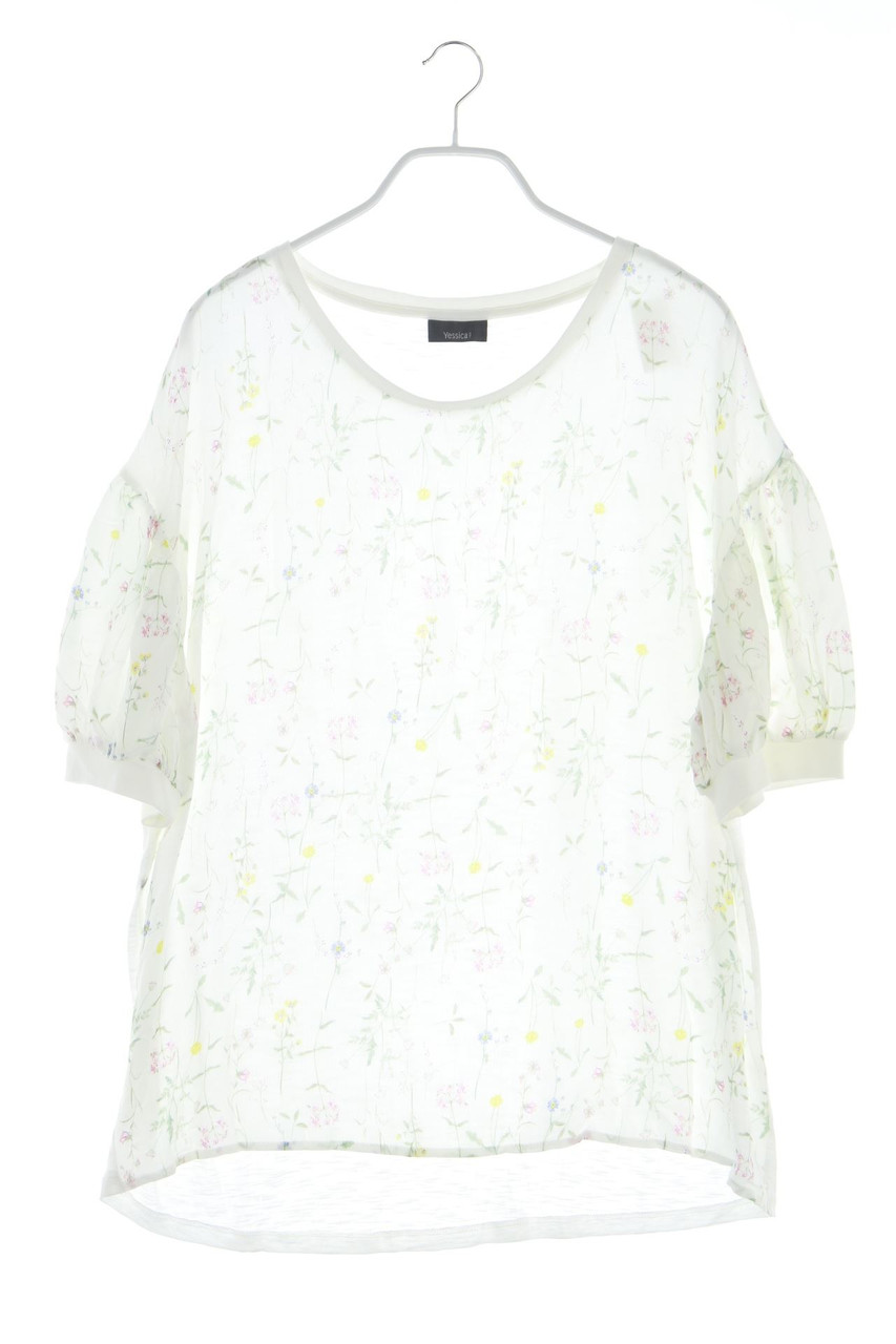 C&A Yessica - Kurzarm-Shirt mit Blumen-Print mit Raffungen - XL