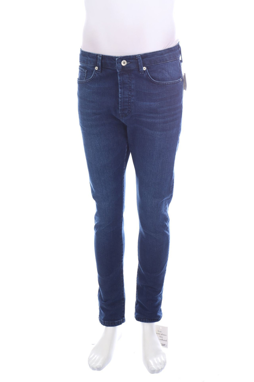 TOPMAN - Used Look Tapered Jeans aus Baumwoll-Mix - W34