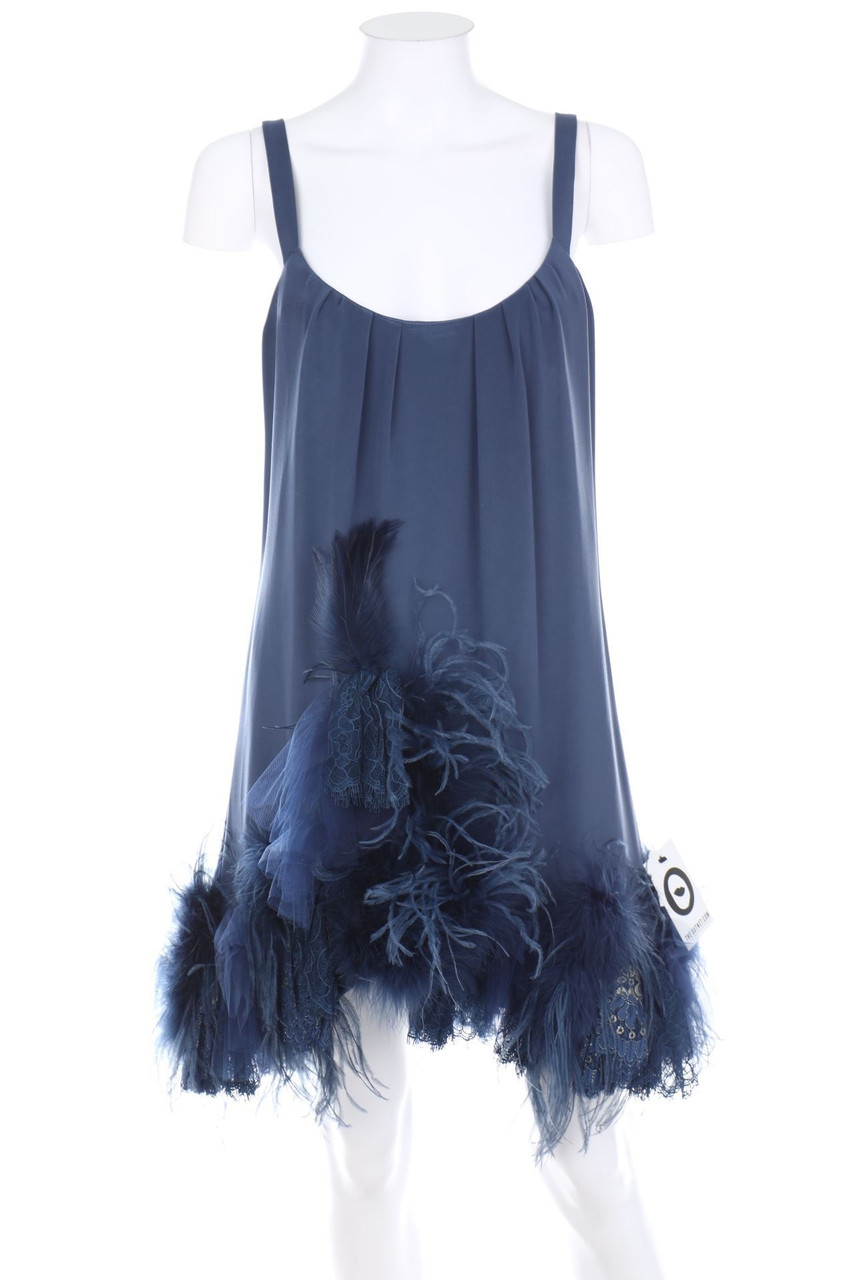 Foley + Corinna - Party-Kleid aus Seide mit Federn - M
