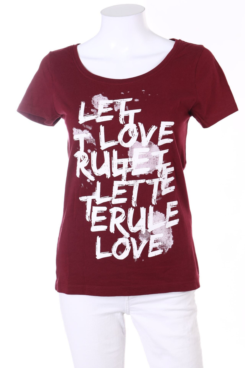 ONLY - Kurzarm-Shirt mit Statement-Print - S