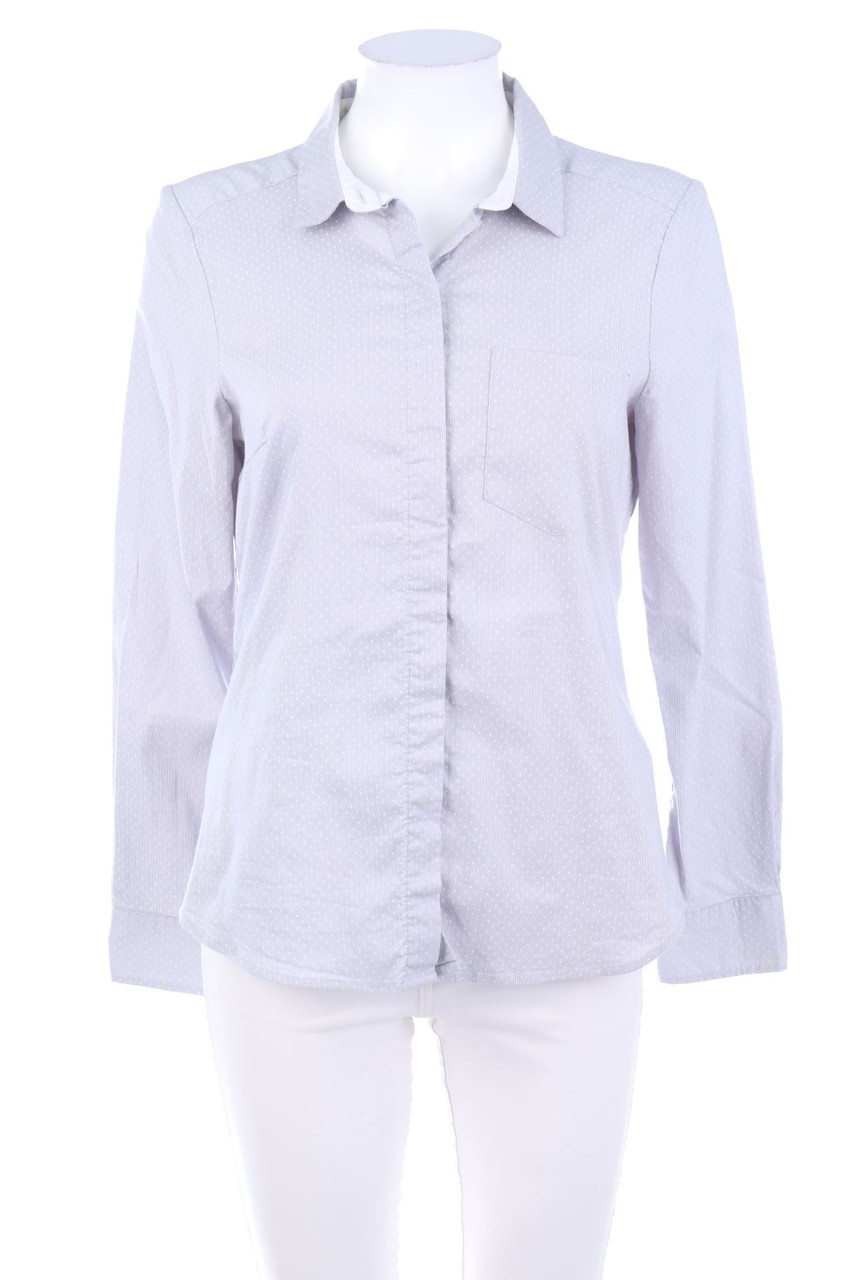 H&M - Hemd-Bluse aus Baumwoll-Mix mit Pünktchen - D 40