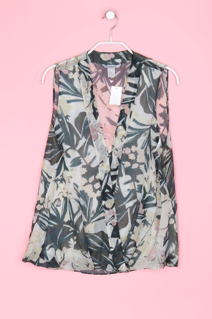 H&M - Blusentop mit Tropical Print - D 44