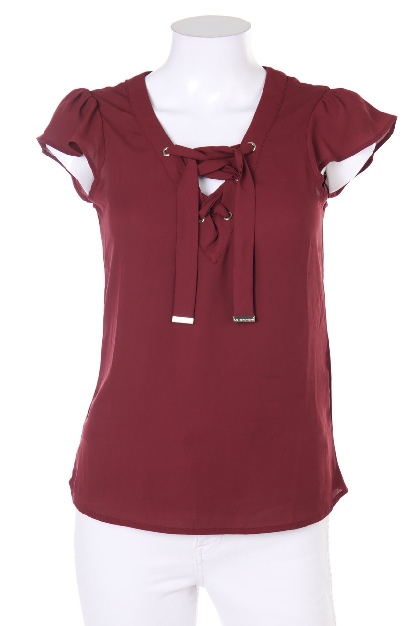 MORGAN - Kurzarm-Bluse mit Schnürung - D 36