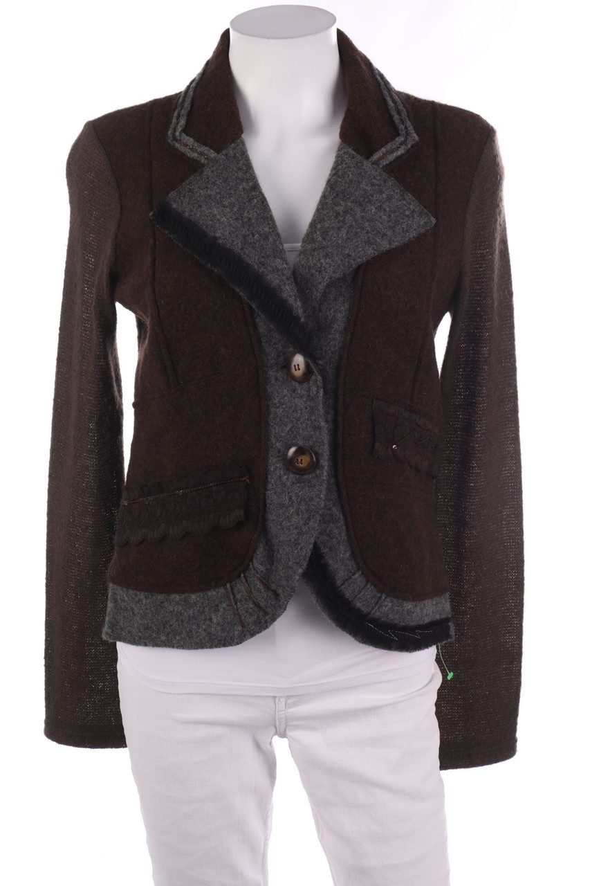 Ohne Label - Strick-Blazer mit Schurwolle - D 36