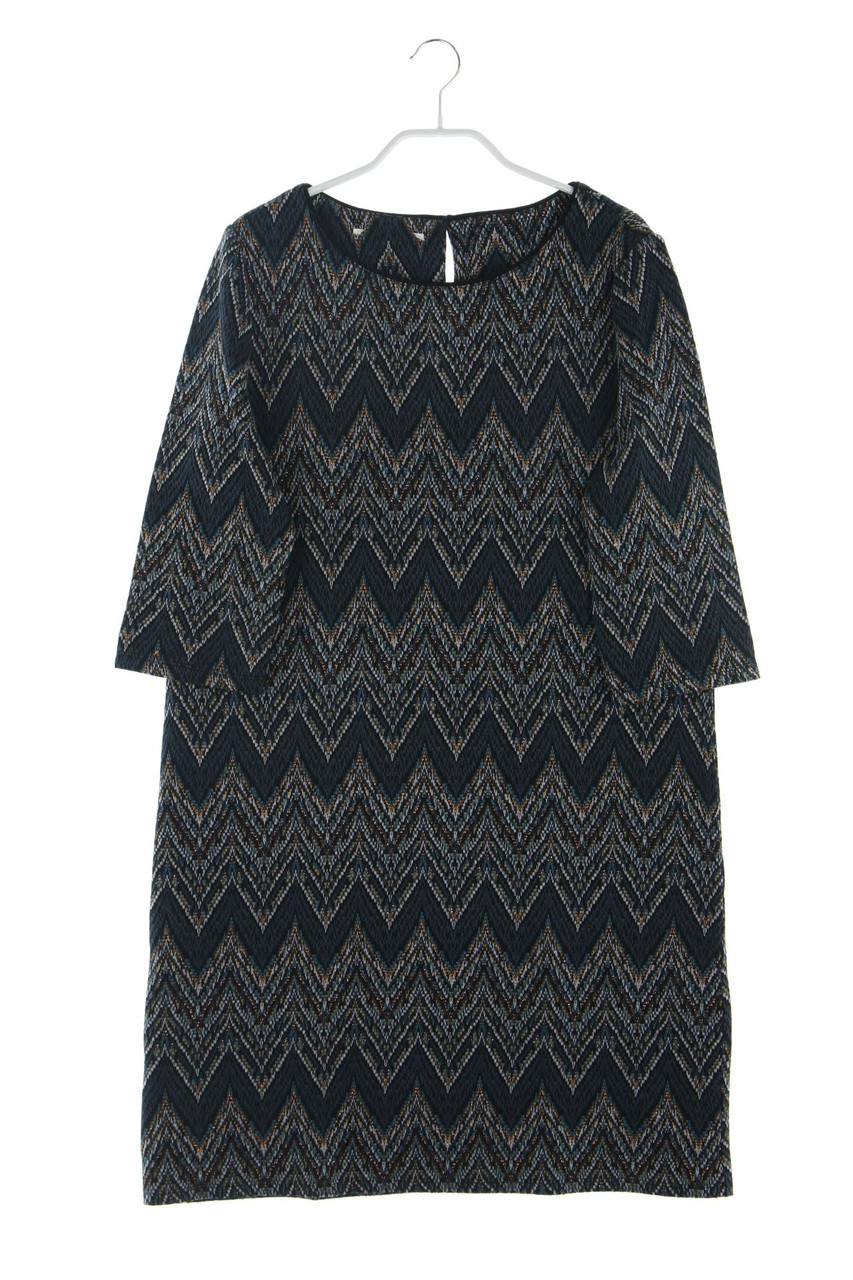 Ohne Label - Shift-Shift-Kleid mit Zickzack-Muster - XL