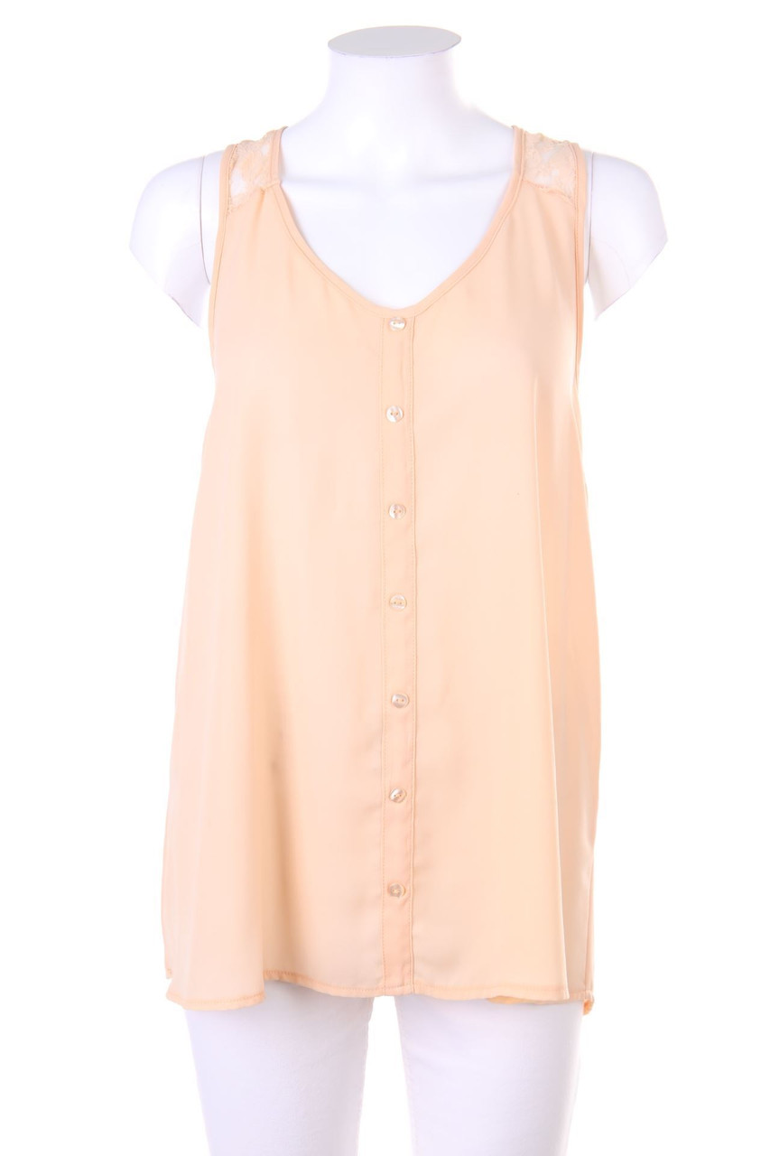 AMISU - Blusentop mit Spitzen-Einsatz - M