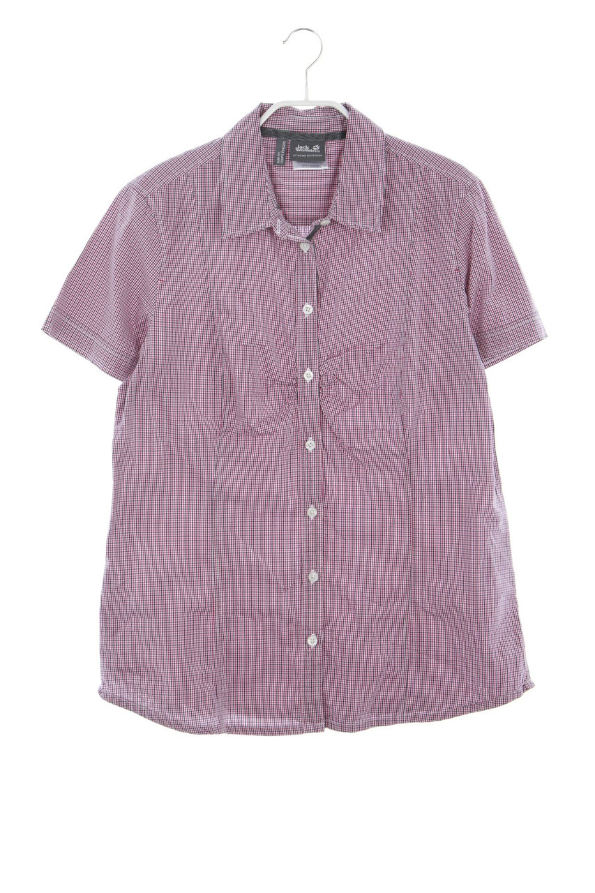 Jack Wolfskin - Hemd-Bluse mit kurzem Ärmel aus Baumwolle mit Karo-Muster - L