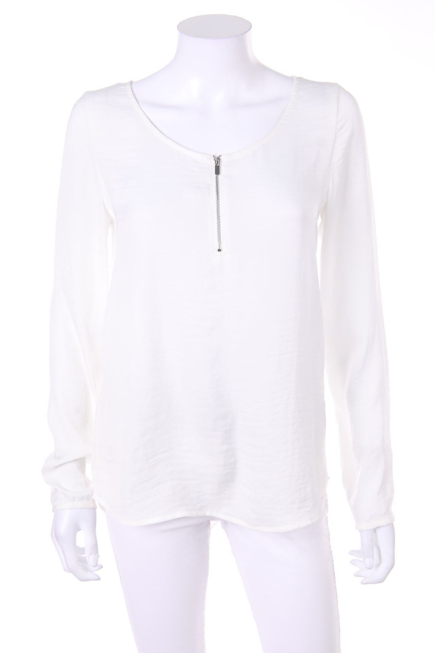 zebra - Satin-Bluse mit Zipper - S