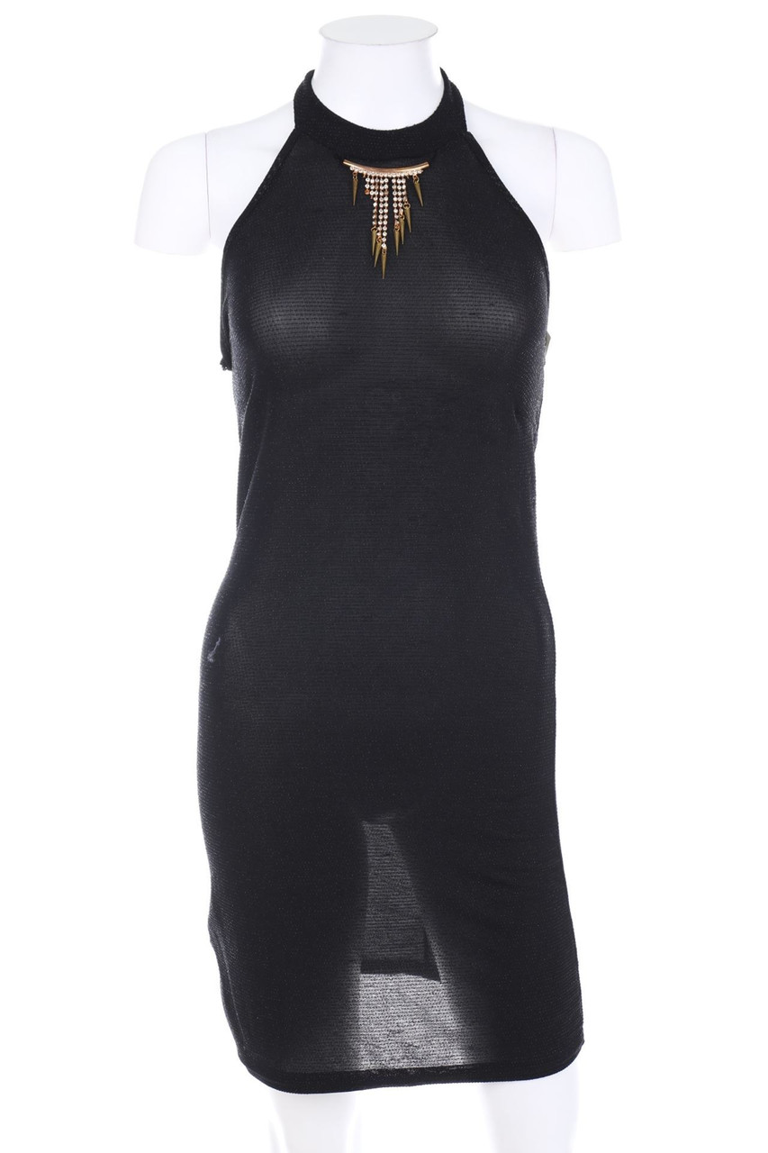 Ohne Label - Neckholder-Mini-Kleid mit Kette - XXS